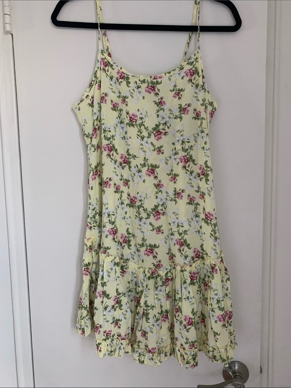 Birch &Stone Yellow Floral Mini Dress with Ruffle Hem